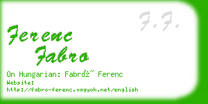 ferenc fabro business card